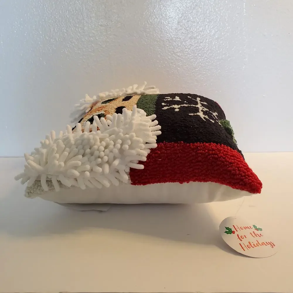 Nutcracker Pillow Christmas Peking Handicraft 3D Holiday Hand Hooked 14x14 New
